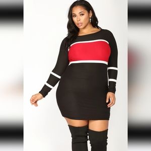 NWOT 3X Red, black and white colorblock dress by Fashionova